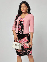 EMERY ROSE Floral Print Cami Dress & Open Front Jacket